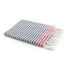 Bora Bora - Fouta Paréo - Bleu Jean/Rose Fuchsia