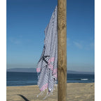 Bora Bora - Fouta Paréo - Bleu Jean/Rose Fuchsia
