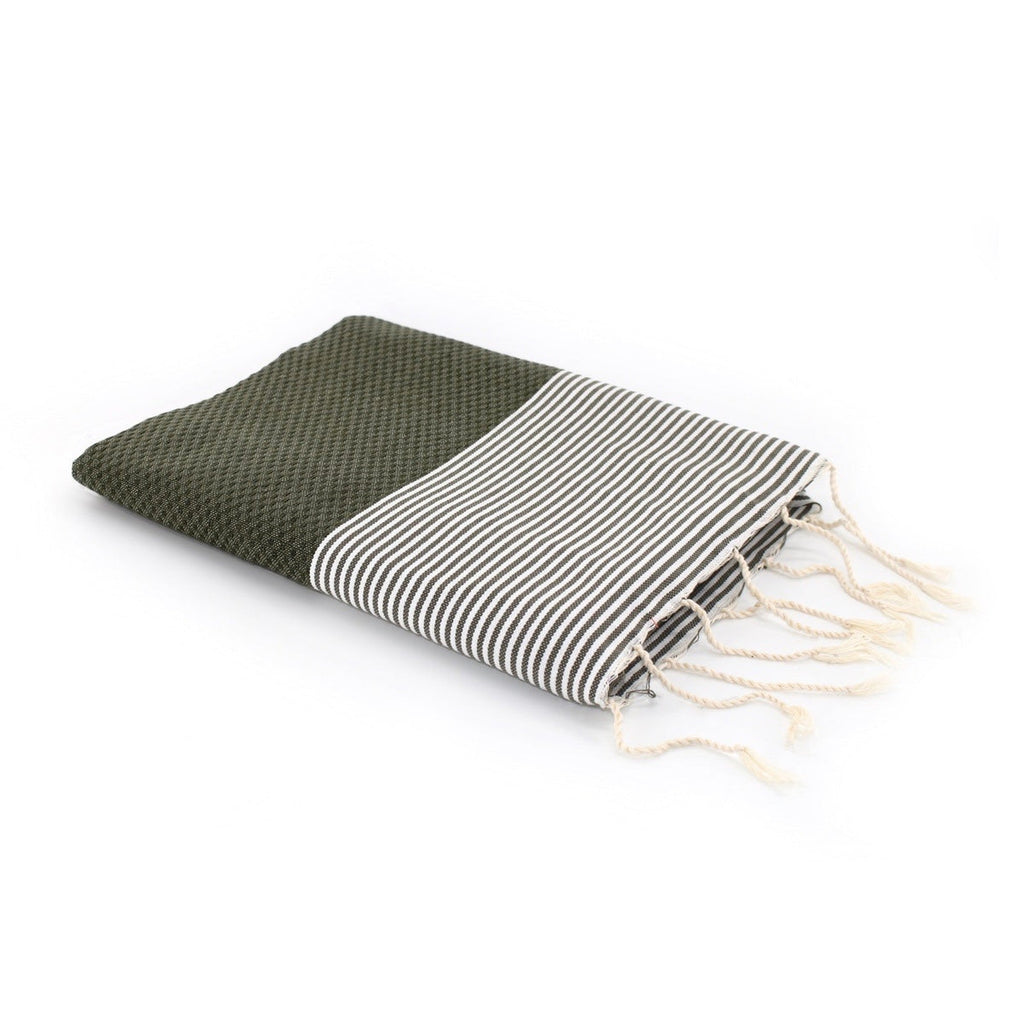 Ibiza - Fouta Nid D'Abeille - Vert Kaki