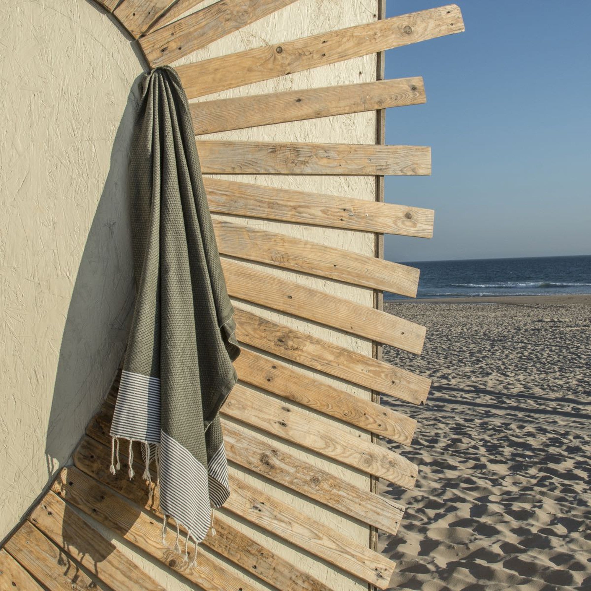Ibiza - Fouta Nid D'Abeille - Vert Kaki