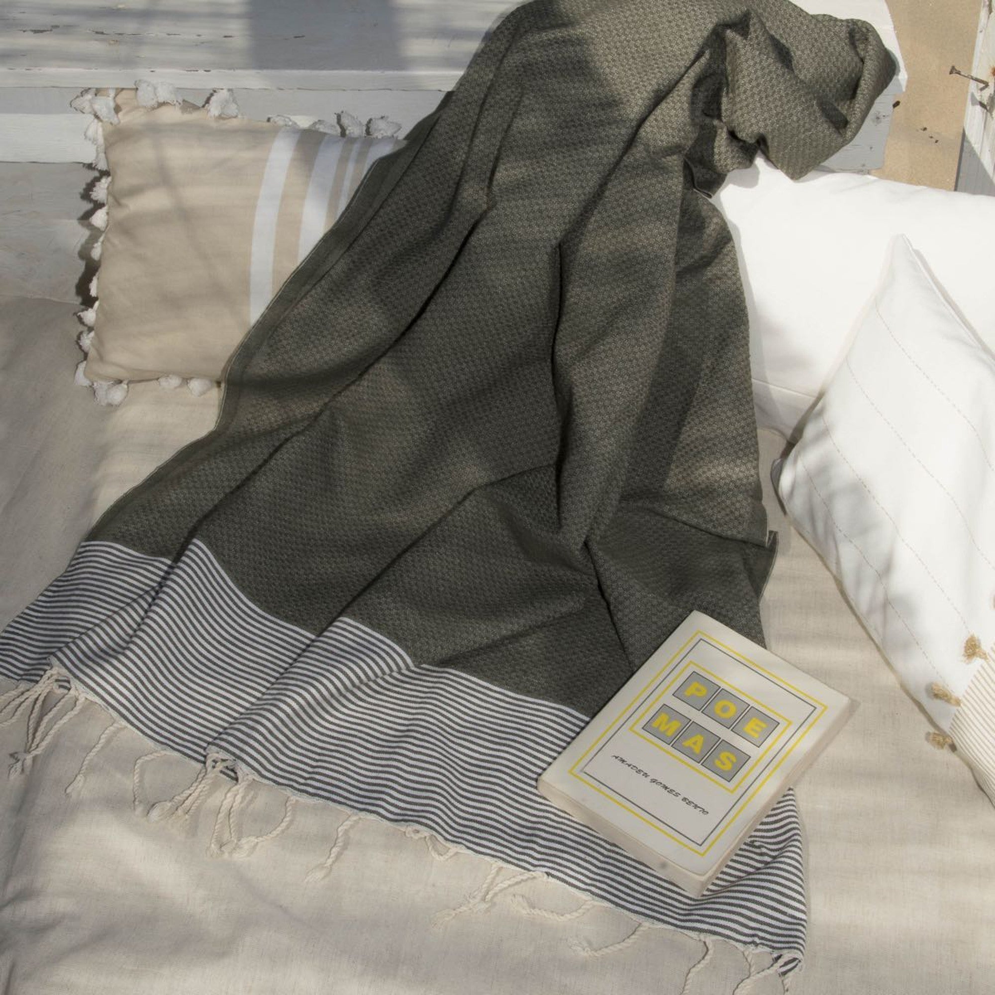 Ibiza - Fouta Nid D'Abeille - Vert Kaki