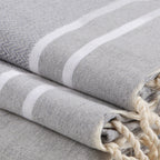 Stockholm - Foutas De Bain (1 Grande et 2 Petites) - Gris Perle/Blanc