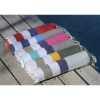 Arcachon - Fouta Tricolore - Taupe Clair/Safran/Kaki