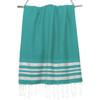 Hamptons - Fouta Nid D'Abeille - Vert Canard/Argent