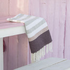 Arcachon - Fouta Tricolore - Gris/Rose/Prune