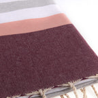Arcachon - Fouta Tricolore - Gris/Rose/Prune
