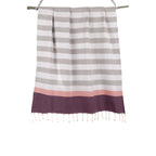 Arcachon - Fouta Tricolore - Gris/Rose/Prune