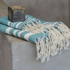 Hamptons - Foutas De Bain (1 Grande et 2 Petites) - Vert Canard/Blanc