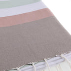 Arcachon - Fouta Tricolore - Eau De Nil/Rose Pale