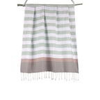 Arcachon - Fouta Tricolore - Eau De Nil/Rose Pale