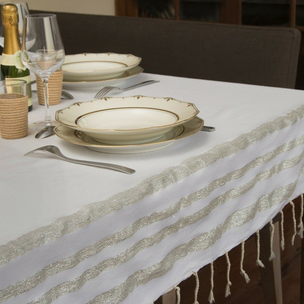 Hamptons - Nappe - Blanc/Argent