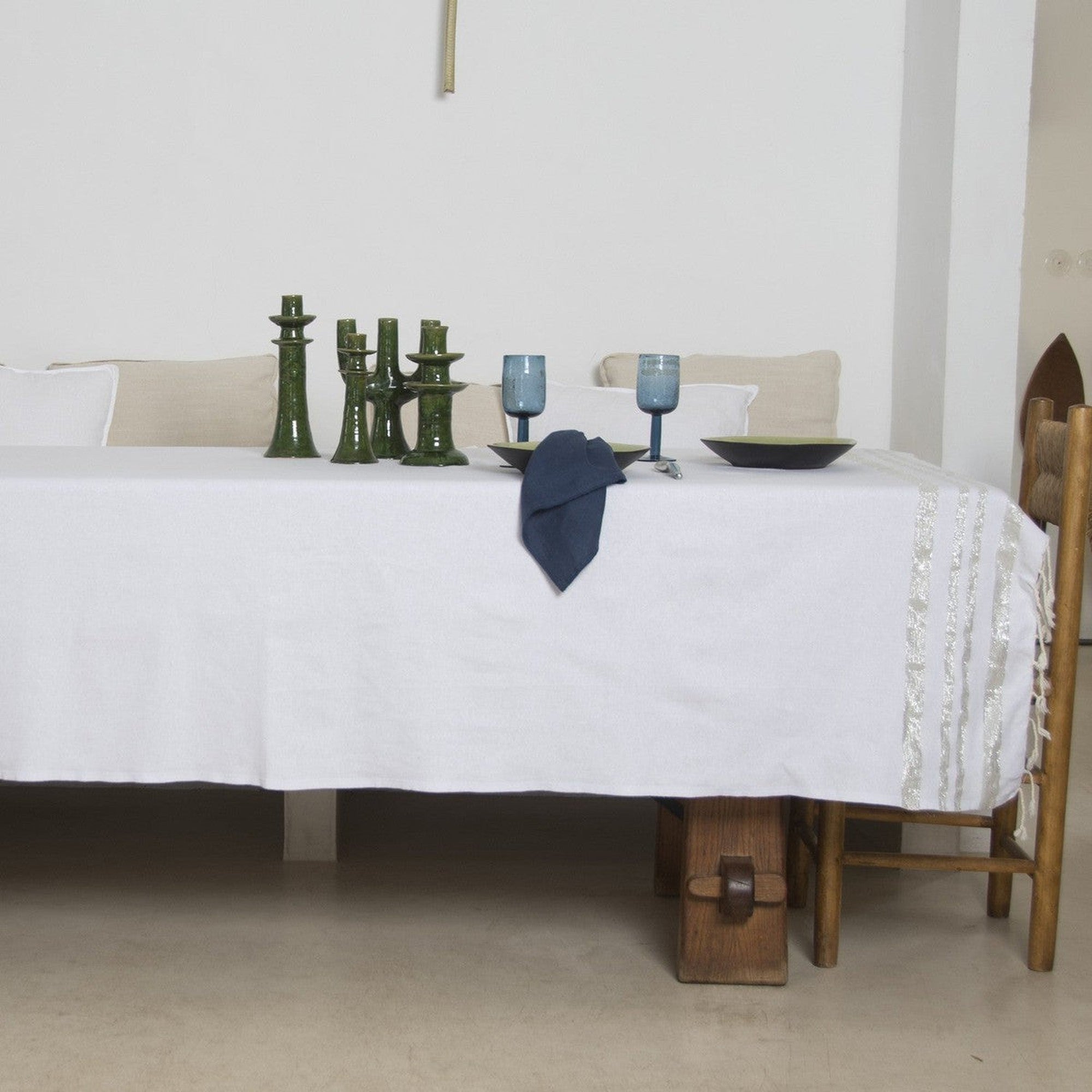 Hamptons - Nappe - Blanc/Argent