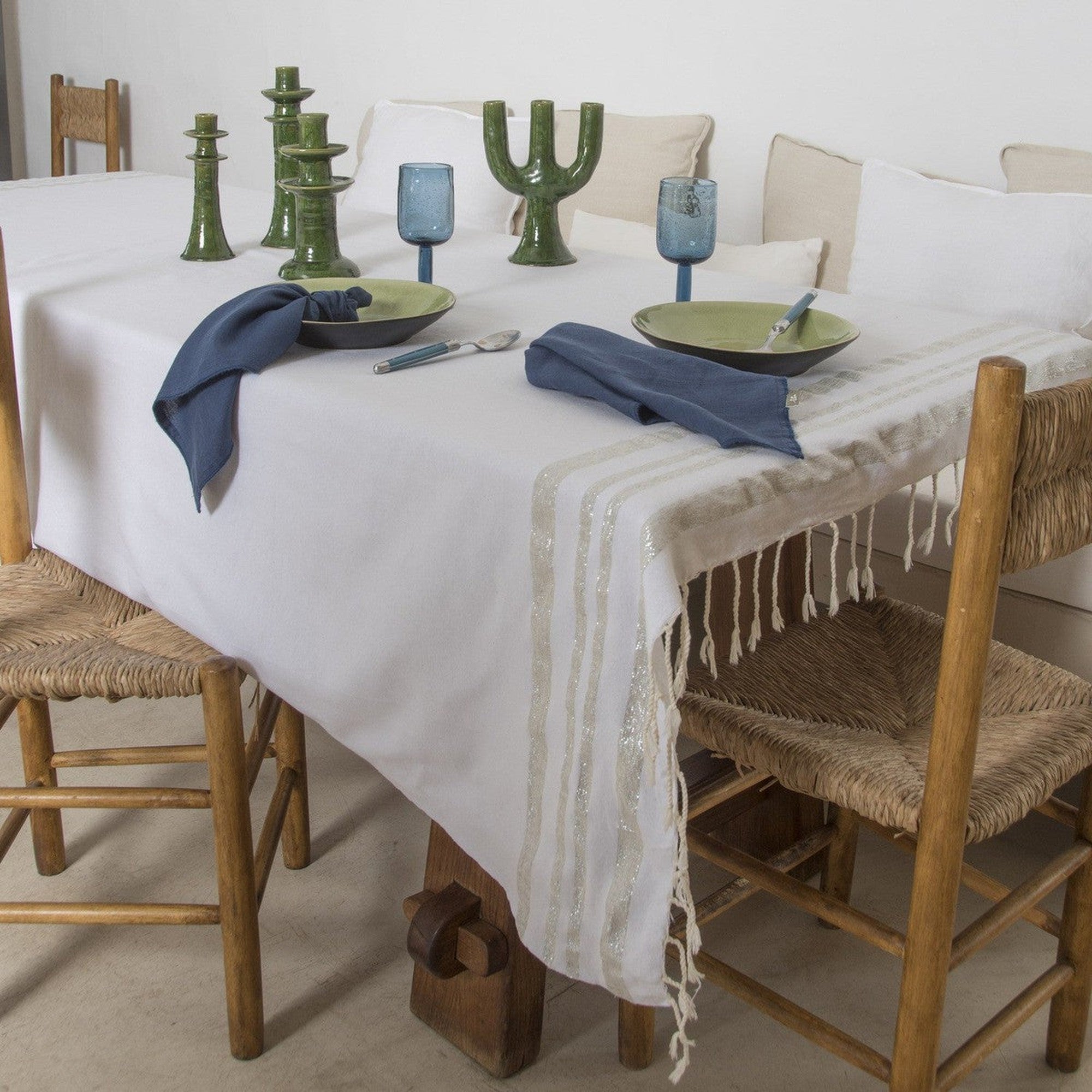 Hamptons - Nappe - Blanc/Argent