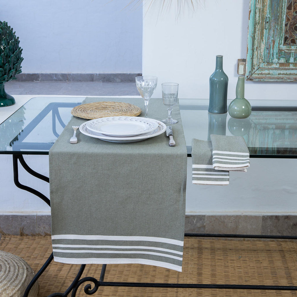 Mahdia - Chemin De Table - Vert Olive