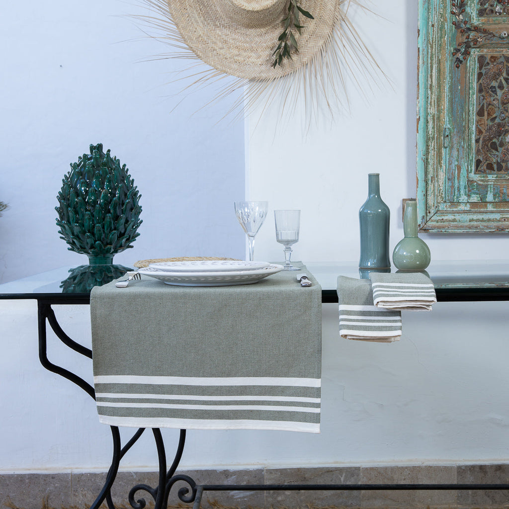 Mahdia - Chemin De Table - Vert Olive
