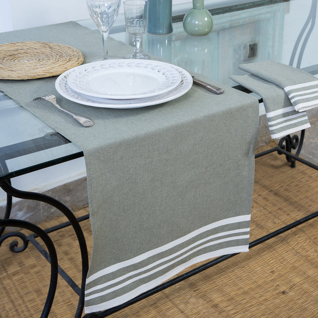 Mahdia - Chemin De Table - Vert Olive