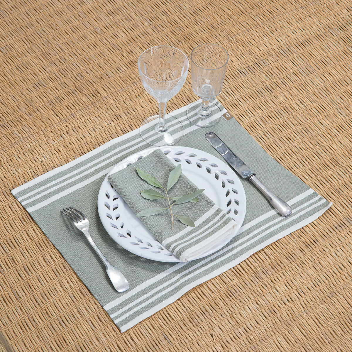 Mahdia - Set De Table (X4) - Vert Olive