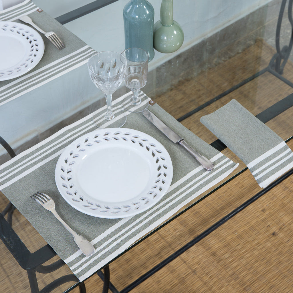 Mahdia - Set De Table (X4) - Vert Olive