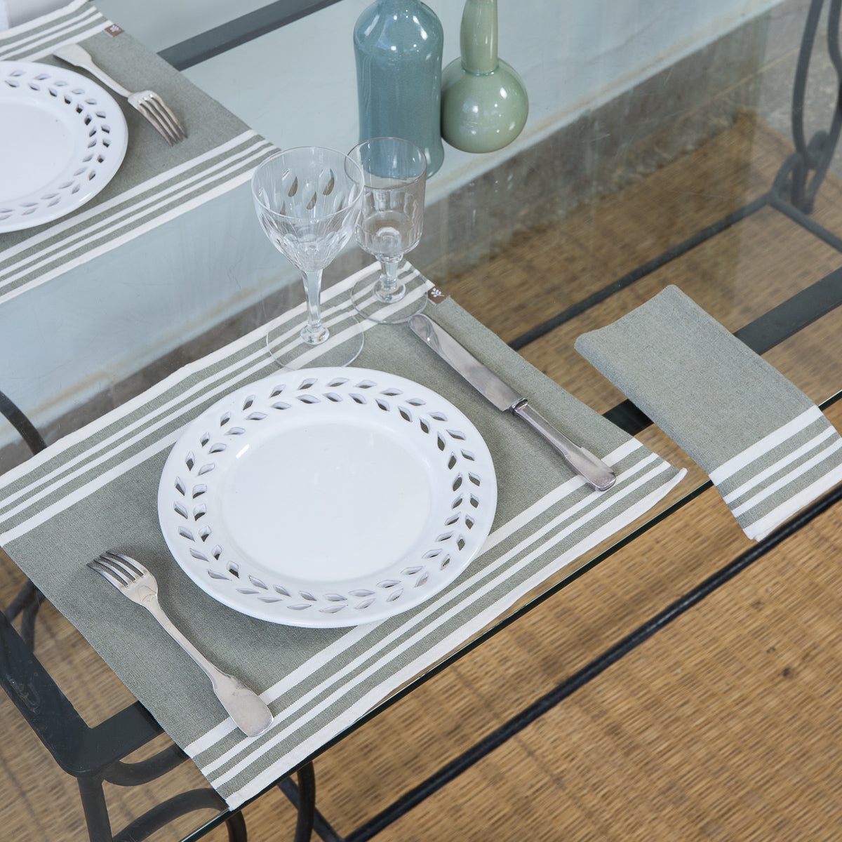 Mahdia - Set De Table (X4) - Vert Olive