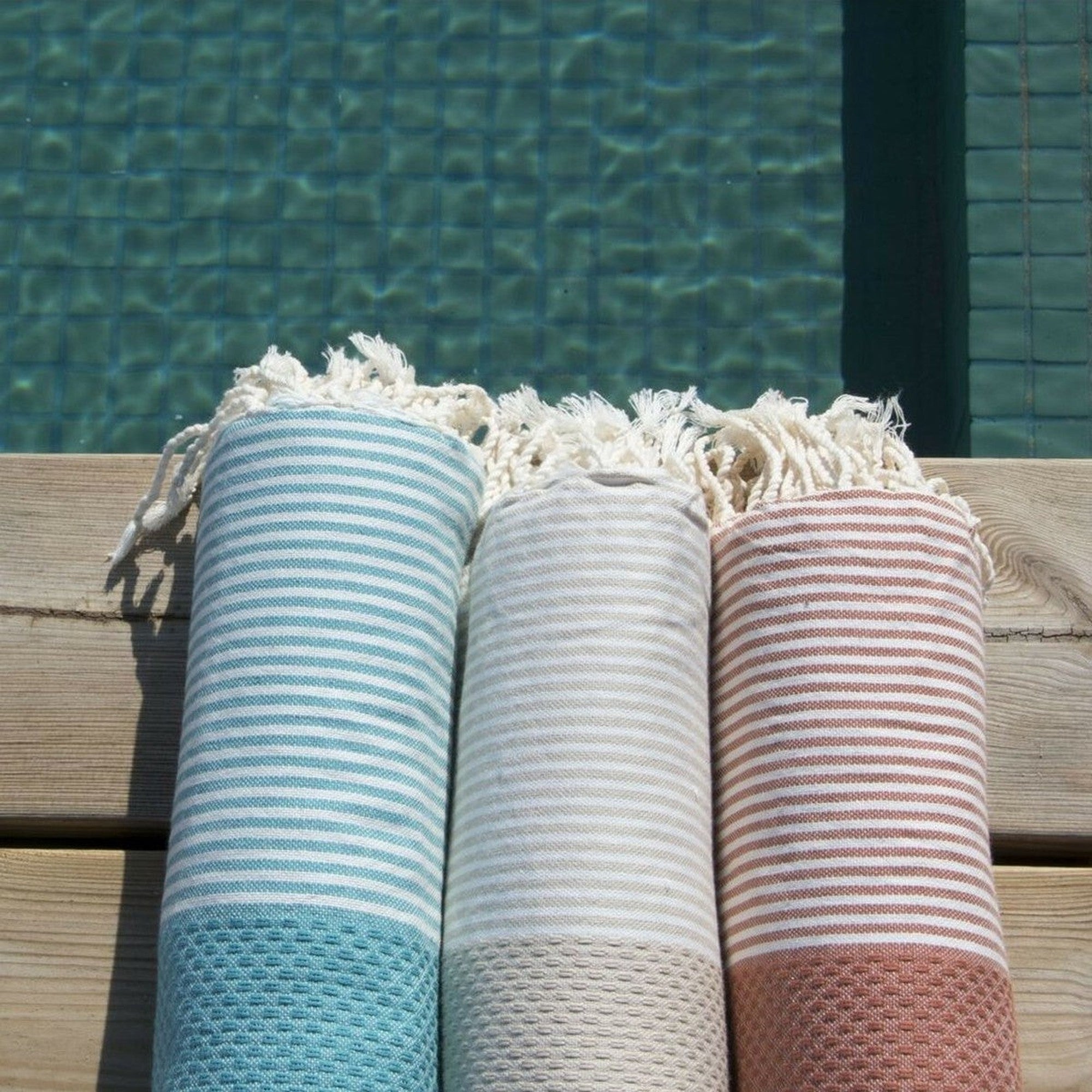 Ibiza - Fouta Nid D'Abeille - Vert Canard