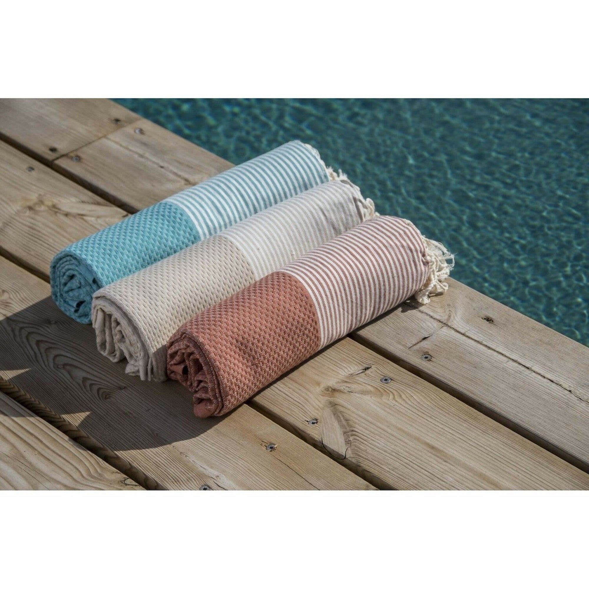 Ibiza - Fouta Nid D'Abeille - Vert Canard
