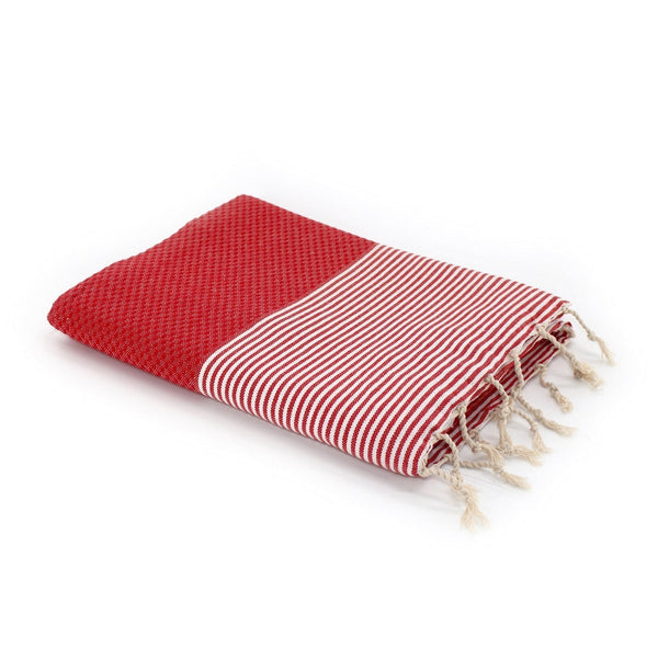 Ibiza - Fouta Nid D'Abeille - Rouge