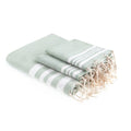 Hamptons - Foutas De Bain (1 Grande et 2 Petites) - Vert D'Eau/Blanc