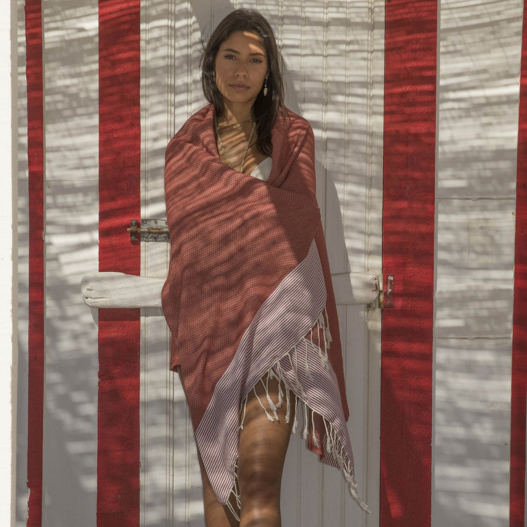 Ibiza - Fouta Nid D'Abeille - Terracotta
