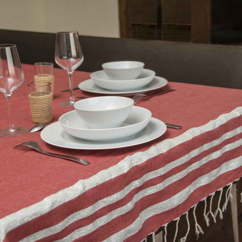 Hamptons - Nappe - Rouge/Argent