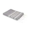 Hamptons - Fouta Nid D'Abeille - Gris Perle/Argent