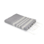 Hamptons - Fouta Nid D'Abeille - Gris Perle/Argent