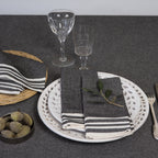 Mahdia - Lot De 4 Serviettes De Table - Noir