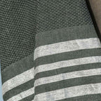 Hamptons - Fouta Nid D'Abeille - Vert Kaki/Argent