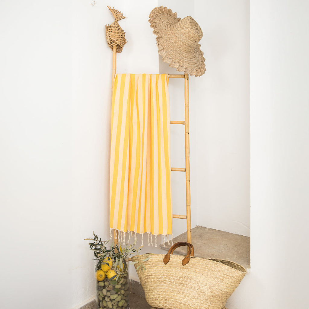 Capri - Fouta Jacquard - Jaune Moutarde