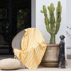 Capri - Fouta Jacquard - Jaune Moutarde
