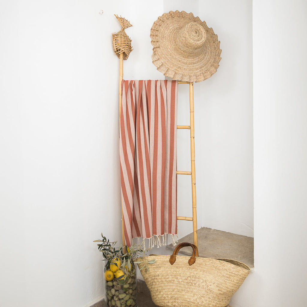 Capri - Fouta Jacquard - Rouge Tomette