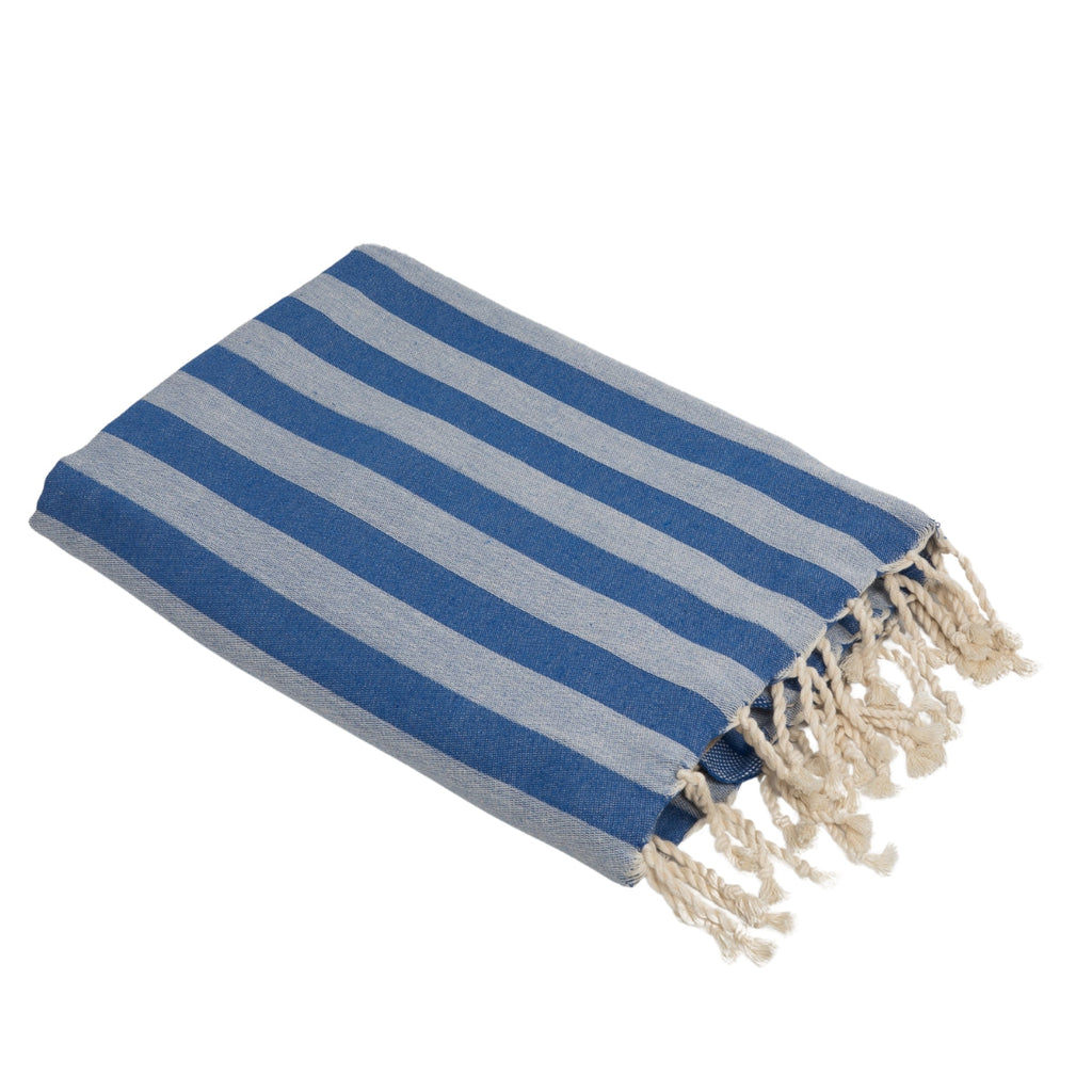 Capri - Fouta Jacquard - Bleu Grec