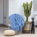Capri - Fouta Jacquard - Bleu Grec