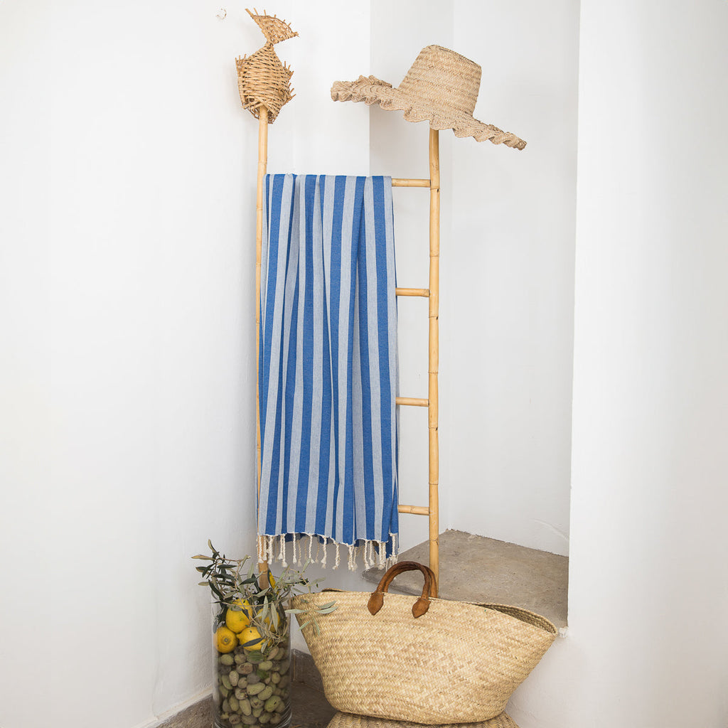 Capri - Fouta Jacquard - Bleu Grec