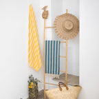 Capri - Fouta Jacquard - Bleu Pétrole