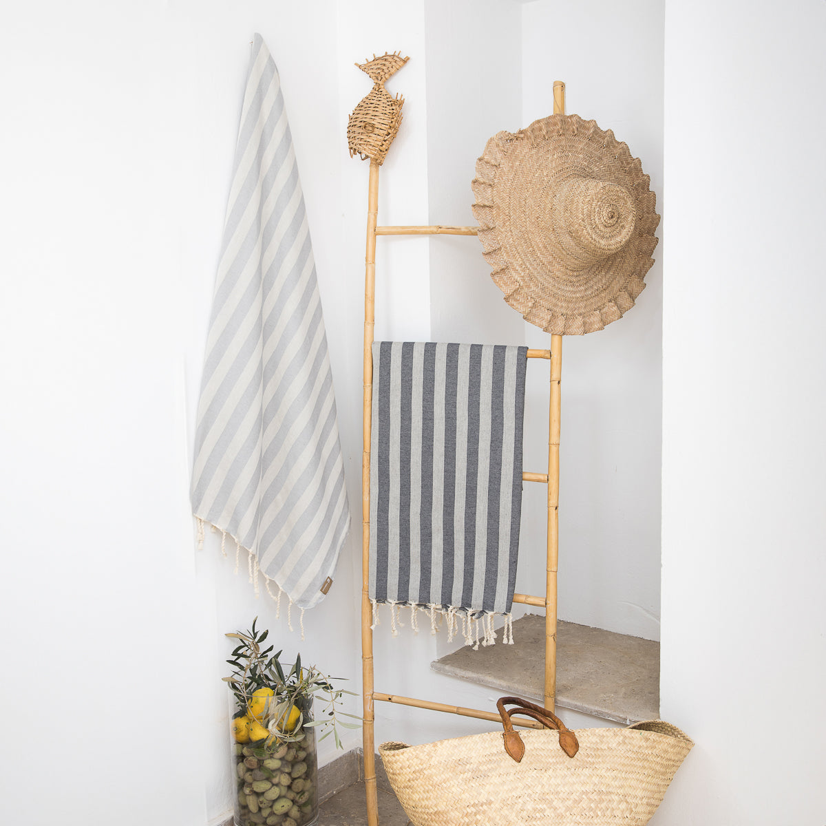 Capri - Fouta Jacquard - Gris Clair