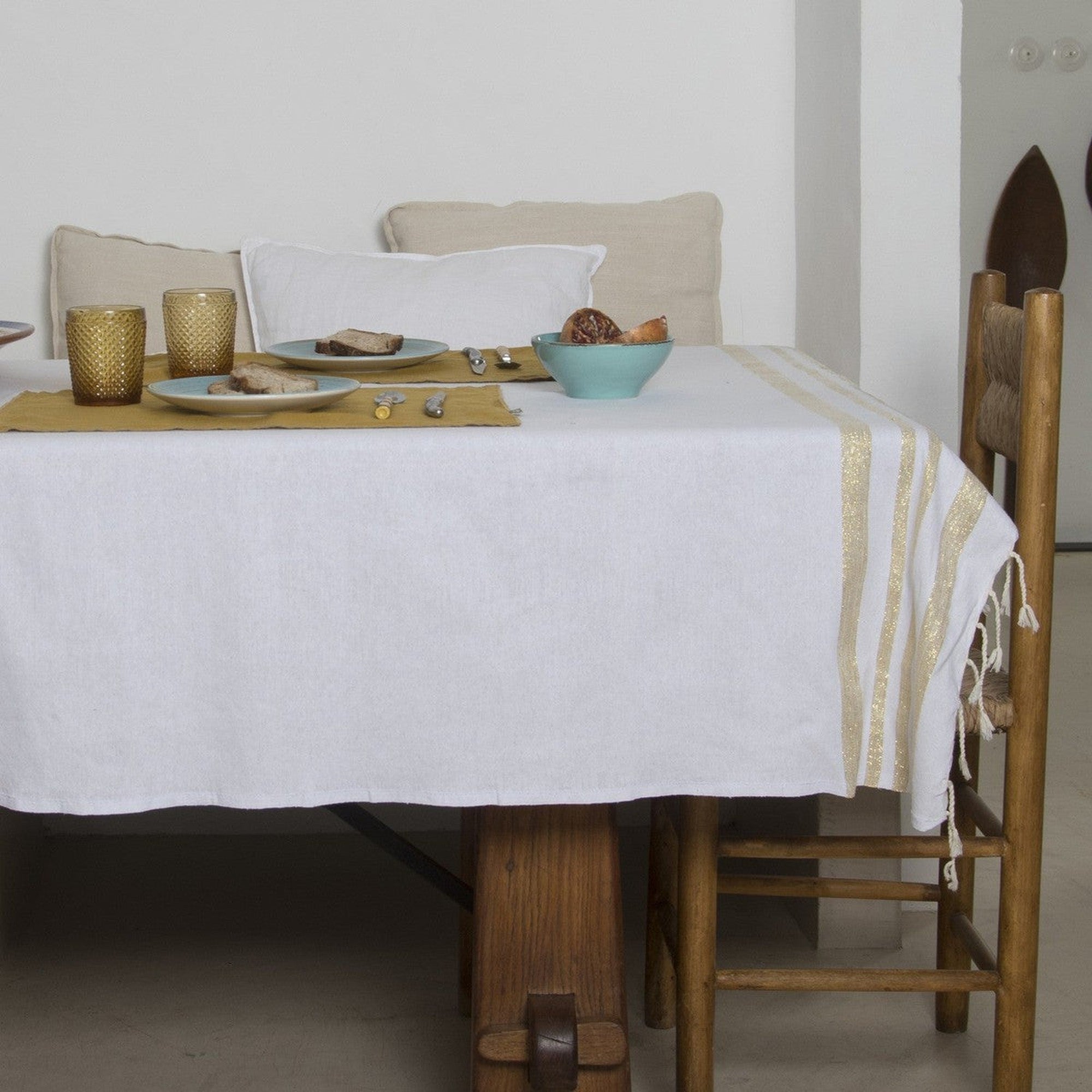 Hamptons - Nappe - Blanc/Or