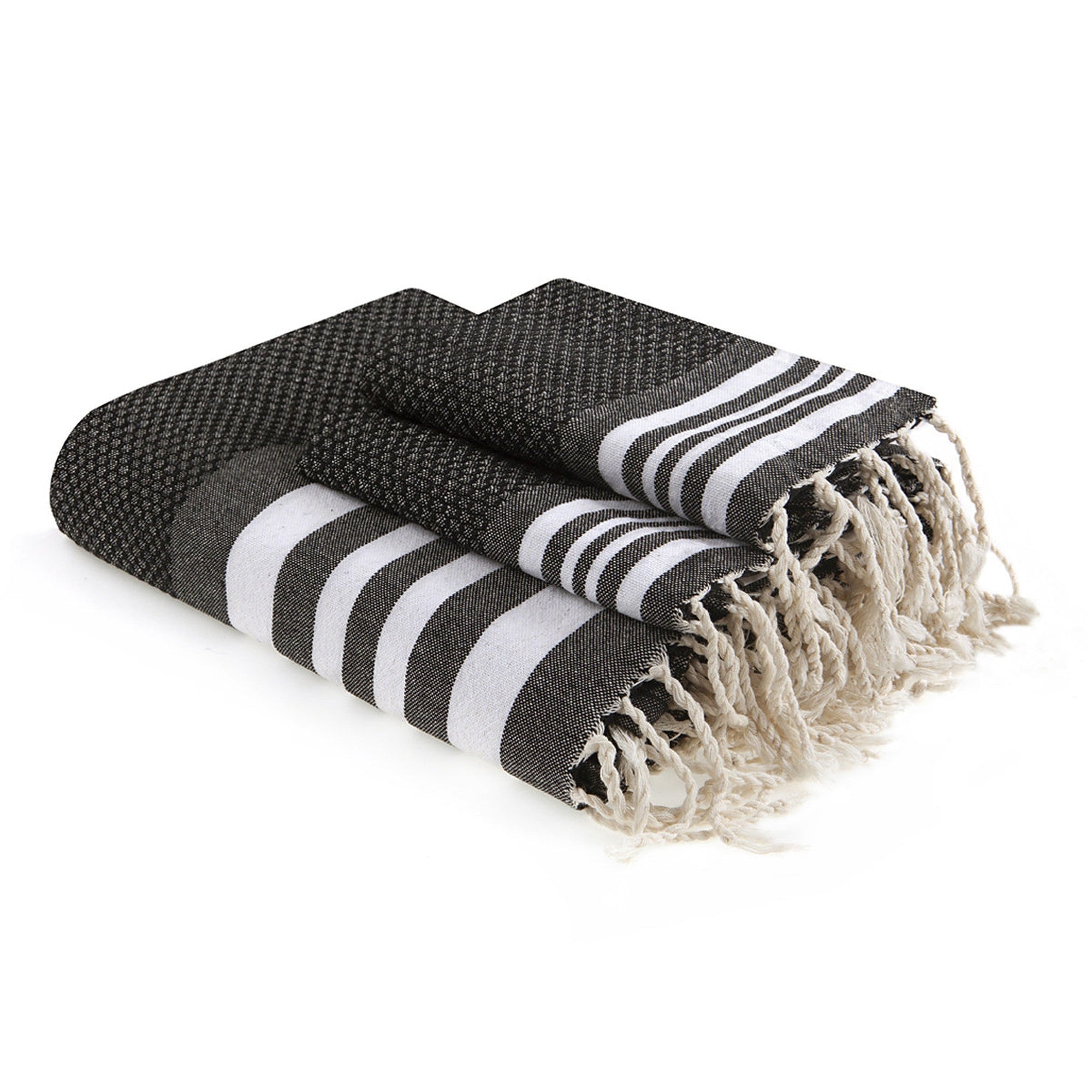 Hamptons - Foutas De Bain (1 Grande et 2 Petites) - Noir/Blanc