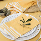 Mahdia - Lot De 4 Serviettes De Table - Jaune Moutarde
