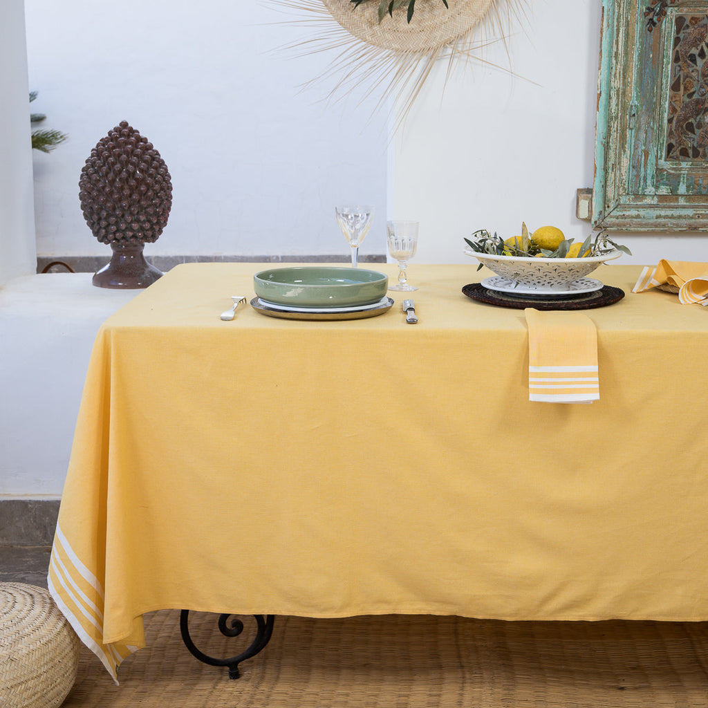 Mahdia - Lot De 4 Serviettes De Table - Jaune Moutarde