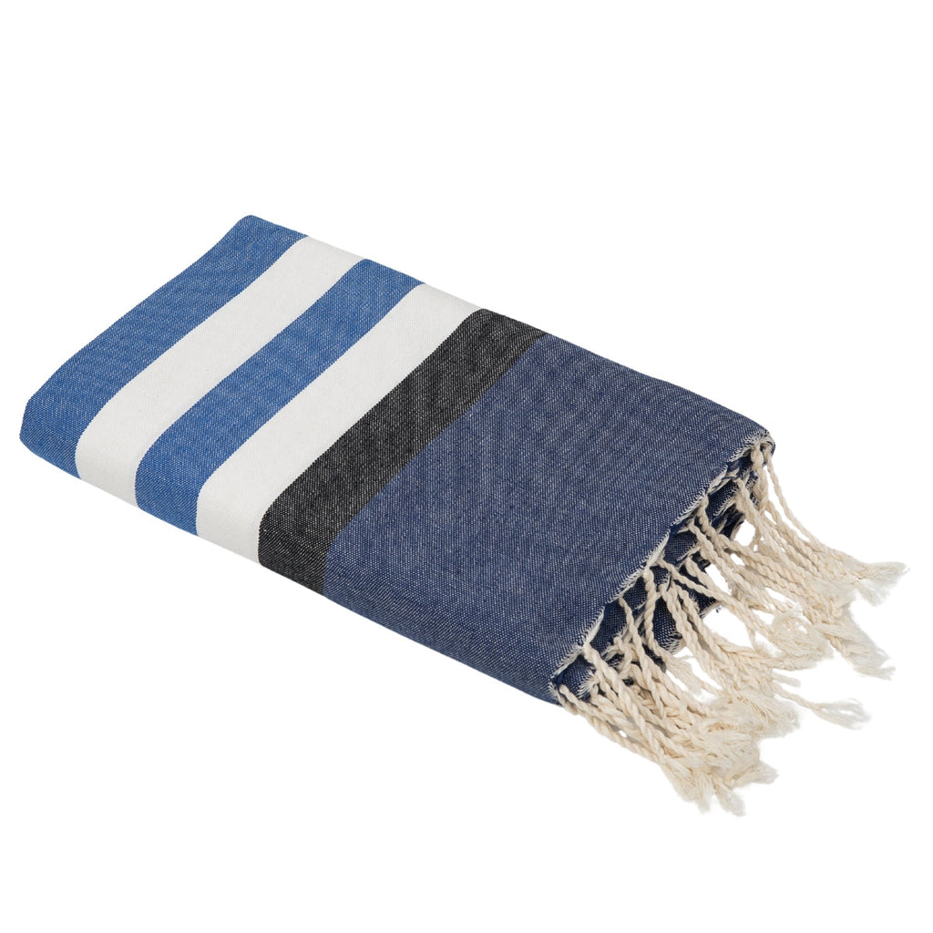Arcachon - Fouta Tricolore - Bleu Grec/Bleu/Noir