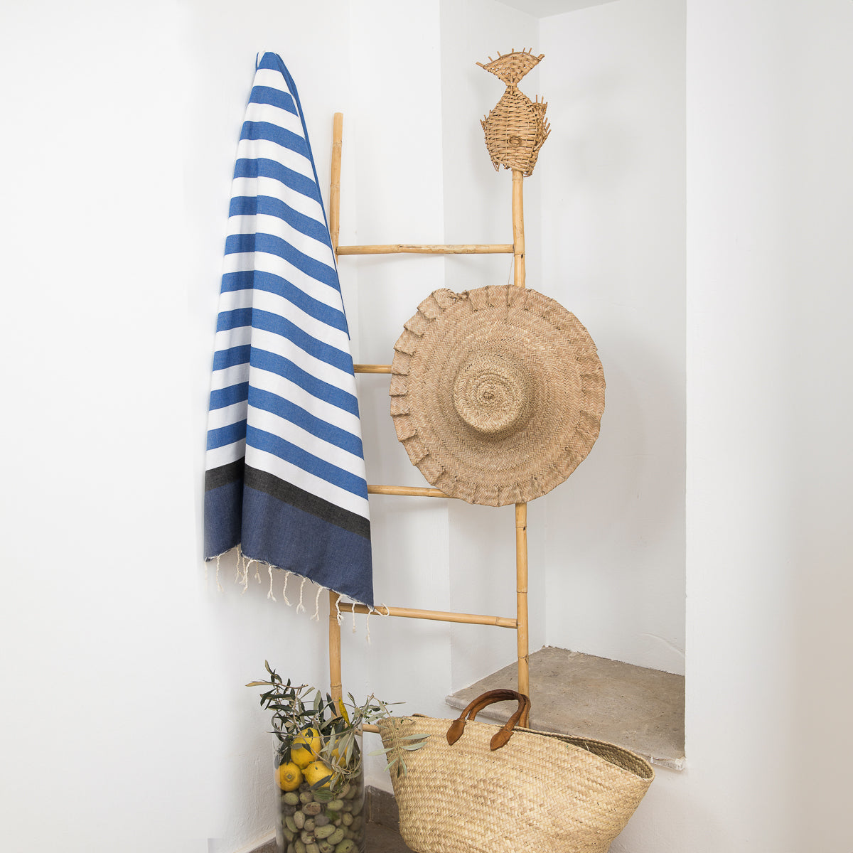 Arcachon - Fouta Tricolore - Bleu Grec/Bleu/Noir
