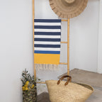 Arcachon - Fouta Tricolore - Bleu Jean/Jaune/Bleu