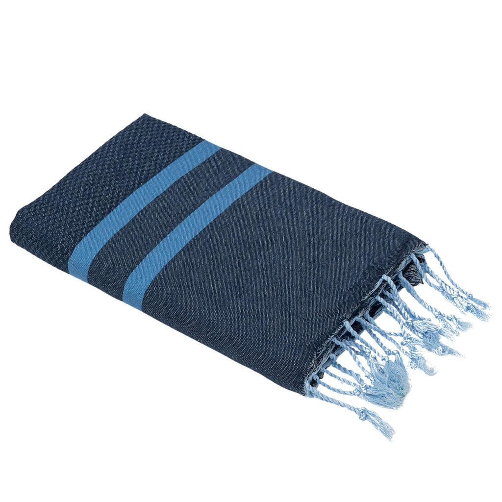 Amalfi - Fouta Bicolore - Bleu Jean/Bleu