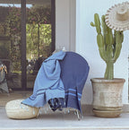 Amalfi - Fouta Bicolore - Bleu Jean/Bleu